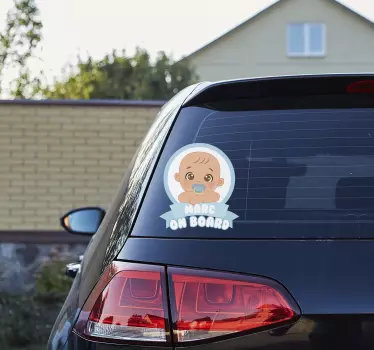 Naklejka na szybę Dziecko w samochodzie Chłopiec na pokładzie - TenStickers