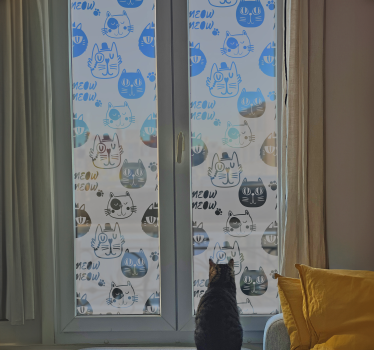 Naklejka na szybę głowa kotów - TenStickers