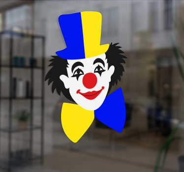 Naklejka na szyby kolorowy klaun karnawałowy - TenStickers