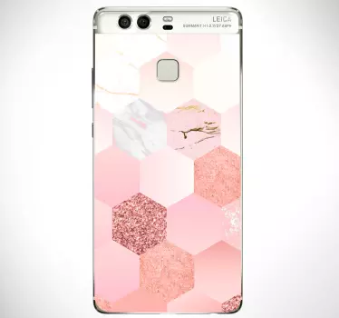 Naklejka na telefon geometryczny róż - TenStickers