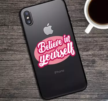 Naklejka na IPhone Napis Believe in yourself - TenStickers