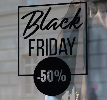 Naklejka na witrynę sklepową -50% na black friday - TenStickers