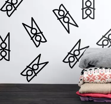 Naklejka na witrynę sklepową klips do prania minimalistyczny - TenStickers