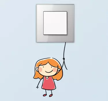 Naklejka na włącznik światła dziewczynka - TenStickers