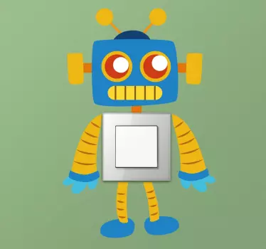 Naklejka na włącznik światła kolorowy robot - TenStickers