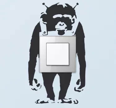 naklejka na włącznik światła małpa Banksy - TenStickers
