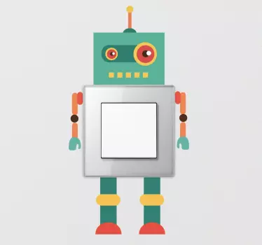 Naklejka na włącznik światła robot - TenStickers