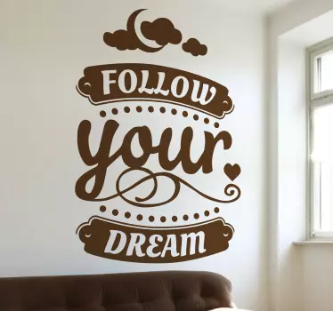 Naklejka napis follow your dream - TenStickers