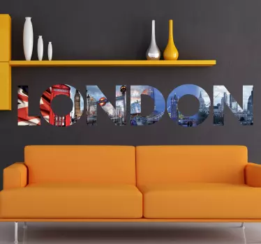 Naklejka na ścianę do salonu napis London - TenStickers