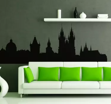 Naklejka panorama Pragi - TenStickers