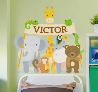 Naklejka personalizowana dla dzieci - Zwierzęta - TenStickers