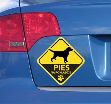 Naklejka pies na pokładzie auta - TenStickers
