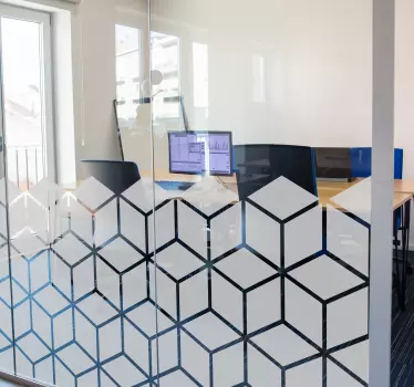 Naklejka na szybę półprzezroczyste kostki geometryczne - TenStickers