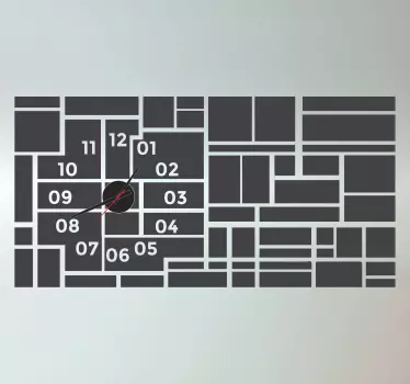 Naklejka prostokątny zegar - TenStickers