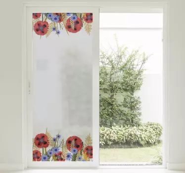 Naklejka na okno ramka kwiatowa - TenStickers