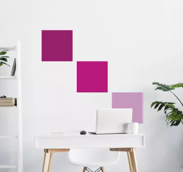 Naklejka różowe kwadraty - TenStickers