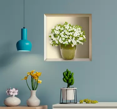 Naklejka ścienna 3d róślina w ramce - TenStickers