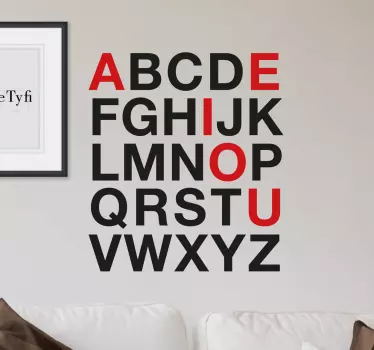Naklejka ścienna alfabet Helvetic - TenStickers