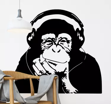 Naklejka na ścianę artystyczna małpa banksy - TenStickers