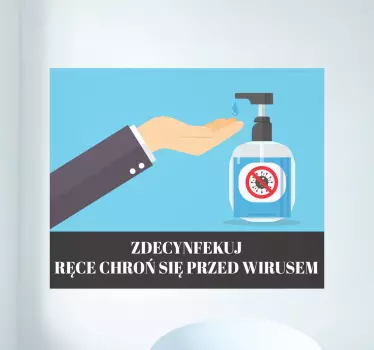 Naklejka ścienna Covid-19 odkaż swoje ręce - TenStickers