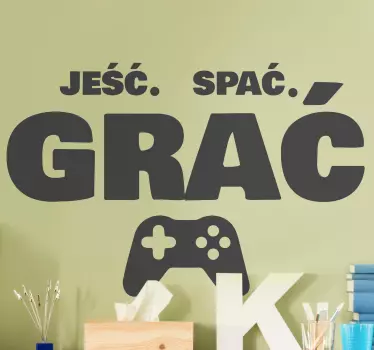Naklejka ścienna cytat Jedz sen, graj - TenStickers