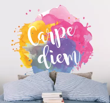 Naklejka na ścianę do salonu Kolorowa grafika  carpe diem - TenStickers