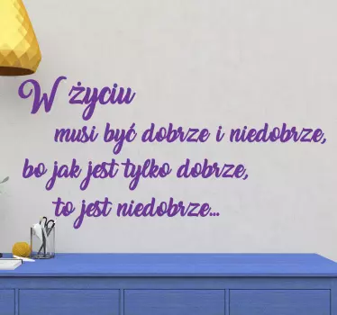 Naklejka ścienna cytat Równowaga w życiu - TenStickers