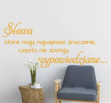 Naklejka ścienna cytat Słowa mają znaczenie - TenStickers