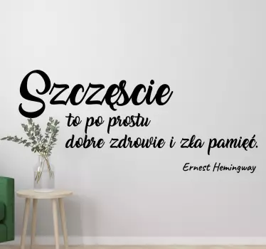 Naklejka ścienna cytat Szczęście - TenStickers