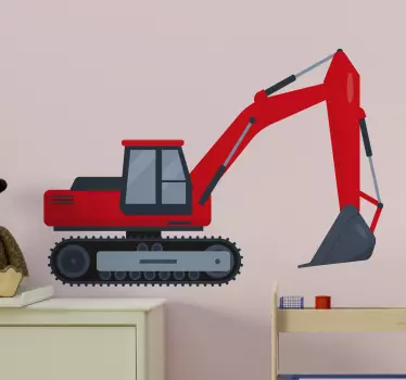 Naklejka ścienna dla dzieci Koparka dla dzieci - TenStickers