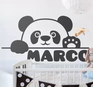 Naklejka ścienna dla dzieci Mała panda z imieniem - TenStickers