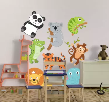 Naklejka ścienna dla dzieci Ręcznie rysowane zwierzęta - TenStickers