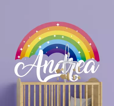 Naklejka ścienna dla dzieci Spersonalizowana świecąca tęcza - TenStickers