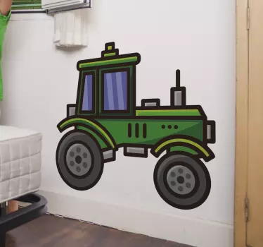 Naklejka ścienna dla dzieci Zielony duży traktor - TenStickers