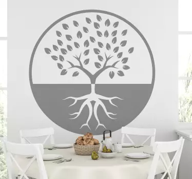 Naklejka na ścianę drzewo życia czarno-białe - TenStickers
