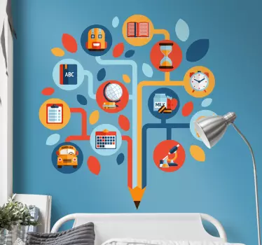 Naklejka ścienna edukacja drzewo nauki - TenStickers