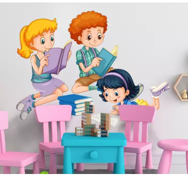 Naklejka ścienna edukacyjne Grupa dzieci w szkole - TenStickers