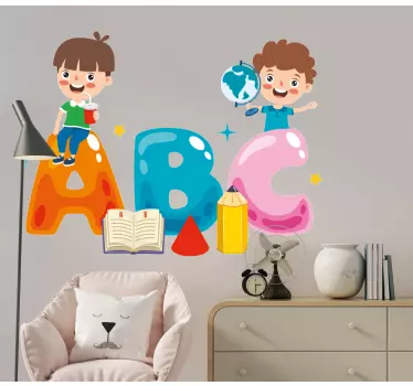 Naklejka na ścianę Szczęśliwe dziecko alfabeta - TenStickers
