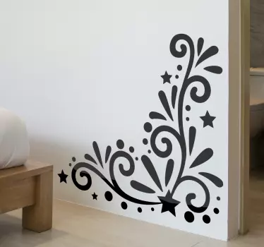 Naklejka ścienna elegancki narożnik kwiatowy - TenStickers