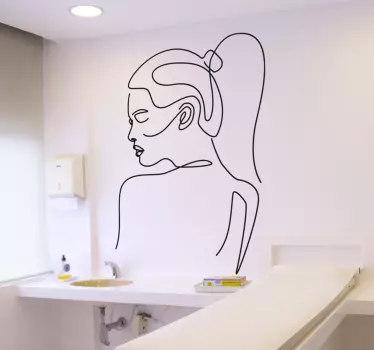 Naklejka ścienna Elegancki szkic kobiety - TenStickers