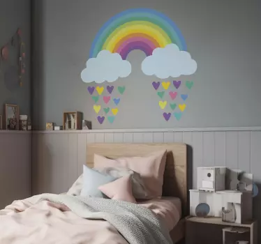 Naklejka ścienna ilustracje Zabawna wielokolorowa tęcza - TenStickers