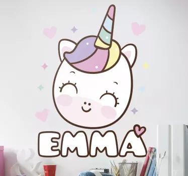 Naklejka ścienna Jednorożec z imieniem - TenStickers