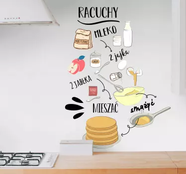 Naklejka na ścianę do kuchni jedzenie „racuchy” - TenStickers