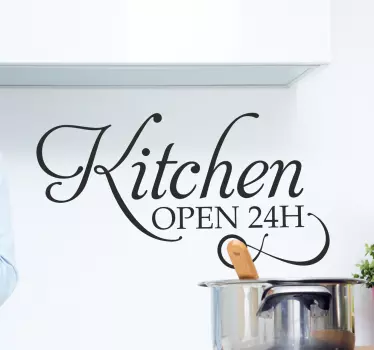Naklejka na ścianę do kuchni kuchnia otwarta 24h - TenStickers