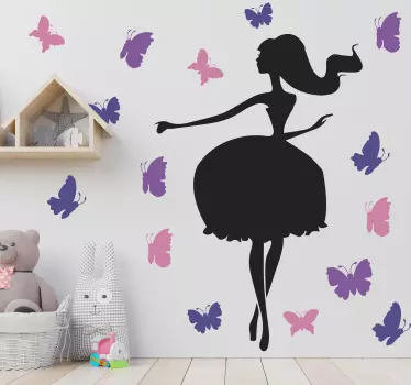 Naklejka ścienna Klatka dla ptaków i motyle - TenStickers