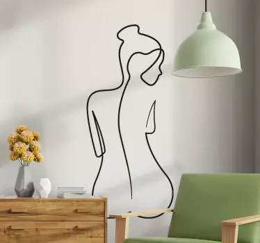 Naklejka ścienna Sylwetka siedzącej kobiety - TenStickers