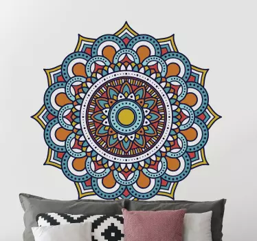 Naklejka ścienna Kolorowa mandala kwiatowa - TenStickers