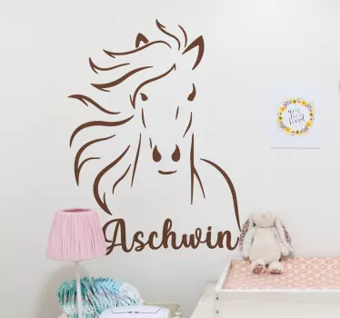 Naklejka ścienna Koń ze spersonalizowanym imieniem - TenStickers