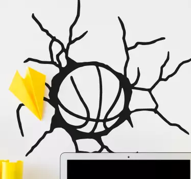 Naklejka na ścianę koszykówka Piłka 3d - TenStickers
