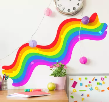 Naklejka ścienna kreskówki Tęczowe linie - TenStickers